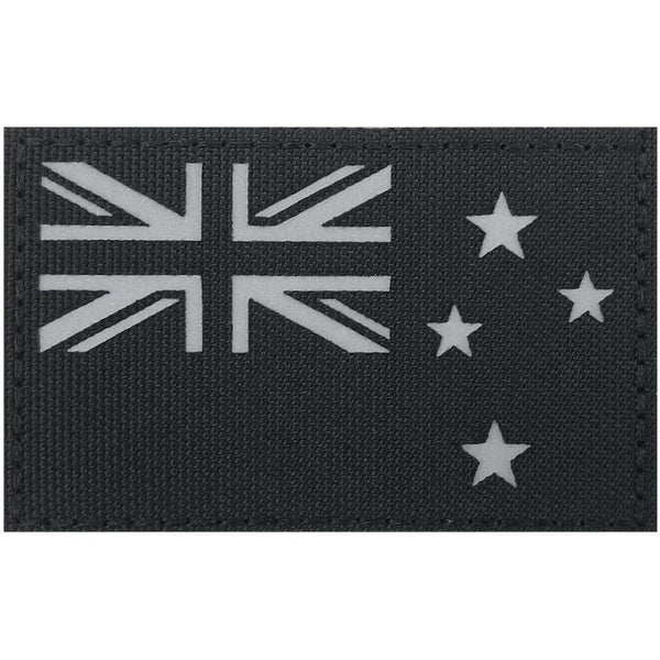 New Zealand Flag Black Reflective Patch