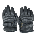 Black Leather Motorcycle Gloves - Small