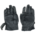 Black Leather Motorcycle Gloves - Small
