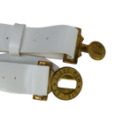 British Army White PVC Parade Belt w/ Buckle - Medium