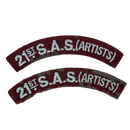 British Army 21st Special Air Sevice (SAS) (Artists) Shoulder Titles Pair - British Army Surplus - Flags, Badges & Insignia