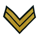 British Army Corporal Gold on Green Rank Patch