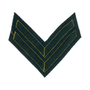British Army Corporal Gold on Green Rank Patch