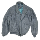 Members Only Grey Wool Bomber Jacket - 44, XLarge