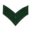 British Army Corporal Gold on Green Rank Patch, Item 2