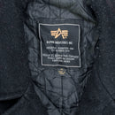 Alpha Industries Black Wool Peacoat - X Large