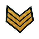 British Army Sergeant Gold on Green Rank Patch