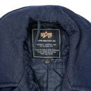 Alpha Industries Navy Wool Peacoat - Small