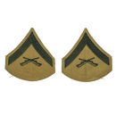 USMC Lance Corporal Rank Patch Pair