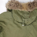 US N-3B OD Jacket with Fur Ruff 1972 - M - US Air Force Surplus -