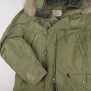 US N-3B OD Jacket with Fur Ruff 1972 - M - US Air Force Surplus -