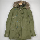 US N-3B OD Jacket with Fur Ruff 1972 - M - US Air Force Surplus - Flight Jackets