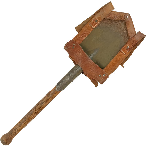 Czech Army Shovel with Leather Carrier