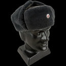 East German Ushanka With Badge - East German Army Surplus - Hats