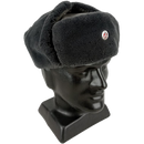 East German Ushanka With Badge - East German Army Surplus - Hats