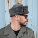 East German Ushanka With Badge - East German Army Surplus - Hats