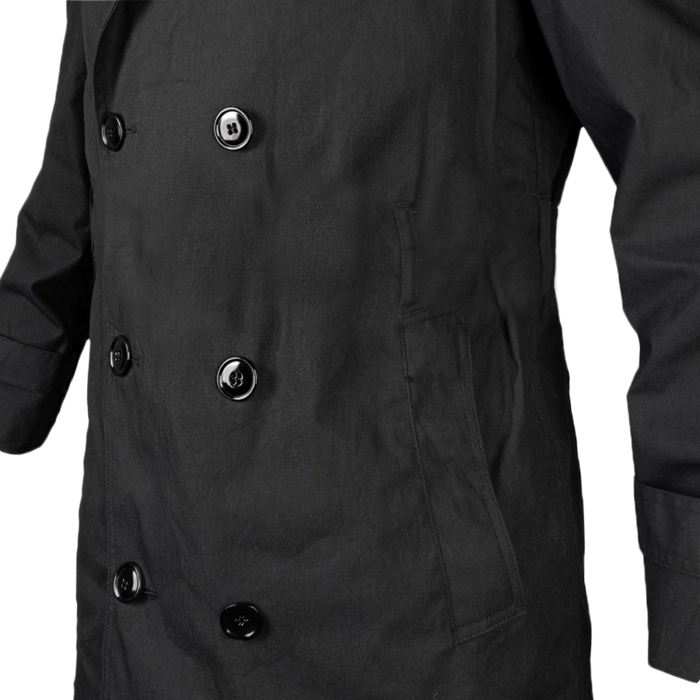 US Army All Weather Trench Coat 42R 美品 U.S. Army Black Poly/Cotton All-Weather Trench Coat