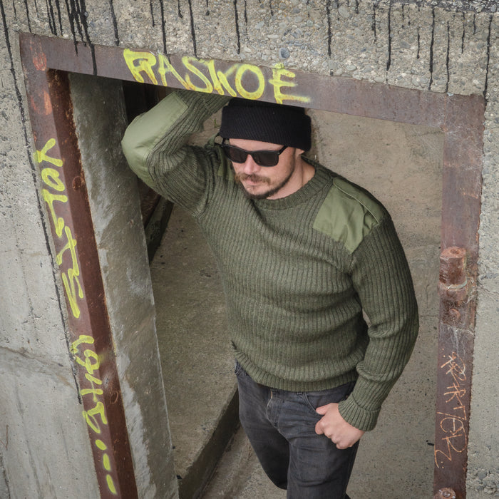 British Army Olive Drab Wool Jersey - British Army Surplus - Fleeces & Jerseys