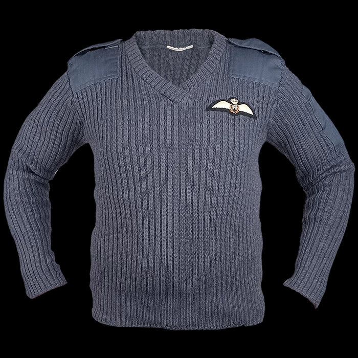 British RAF V-Neck Wool Jersey - British Army Surplus - Fleeces & Jerseys