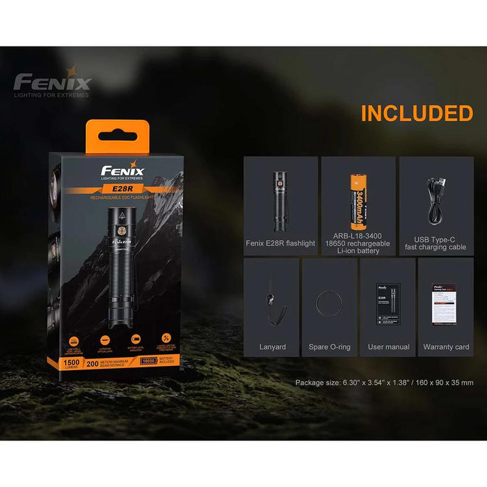 Fenix E28R Torch - 1500 Lumen