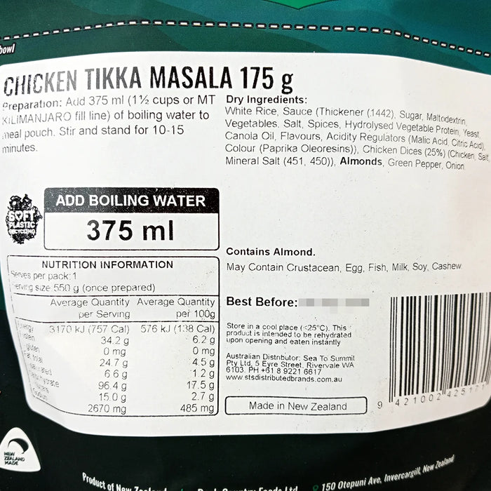 Back Country Cuisine - Chicken Tikka Masala - Back Country - MRE
