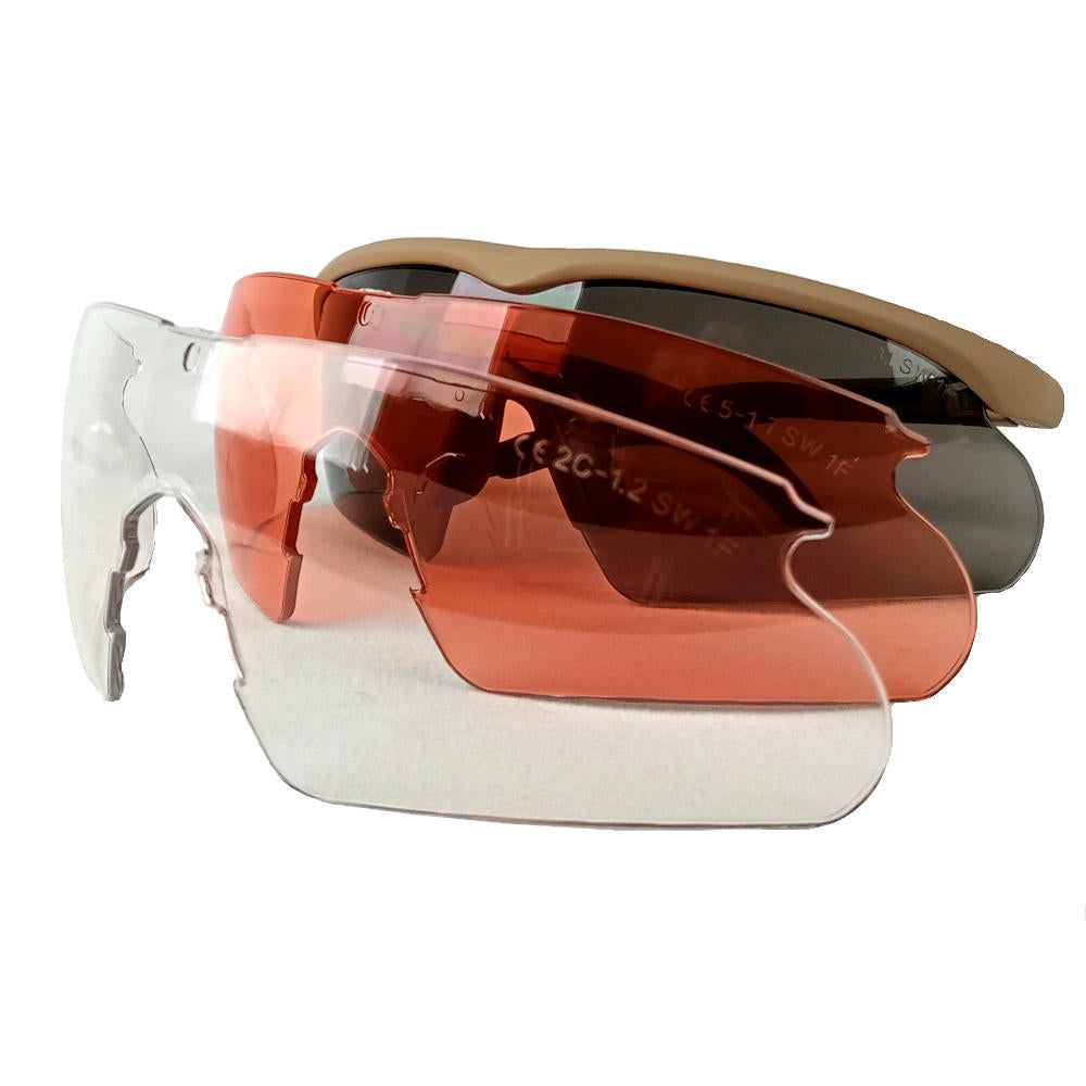 Mil-Tec Swiss Eye Raptor - Occhiali Da Sole Ballistic, Colore Nero, Coyote O Verde Oliva (coyote - Foto 5