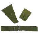 Belgian OD Pistol Belt With Holster - Belgian Army Surplus - Holsters