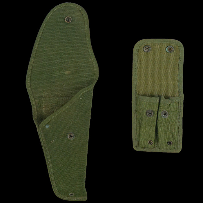 Belgian OD Pistol Belt With Holster - Belgian Army Surplus - Holsters