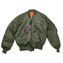 Alpha Industries Branded MA-1 Olive Flight Jacket - Medium - Alpha Industries - Flight Jackets