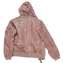 Alpha Industries Pink Women's MA-1 Flight Jacket with Hood - Small - Army & Outdoors - Flight Jackets