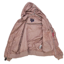 Alpha Industries Pink Women's MA-1 Flight Jacket with Hood - Small - Army & Outdoors - Flight Jackets