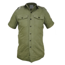 British Olive Cotton Short Sleeve Shirt - British Army Surplus - Service Shirts