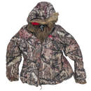 Mossy Oak Break Up Camo Lined Jacket - With Faux Fur Hood - Large - Army & Outdoors - Field Jackets