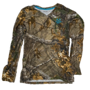 Realtree Women's Camo V-Neck Long Sleeve T-Shirt - Large