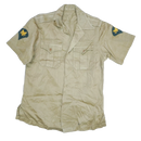 US Army 1950s Khaki Short Sleeve Shirt - Small