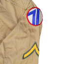 US Army 71st Infantry Division 1950s Khaki Long Sleeve Shirt - Small