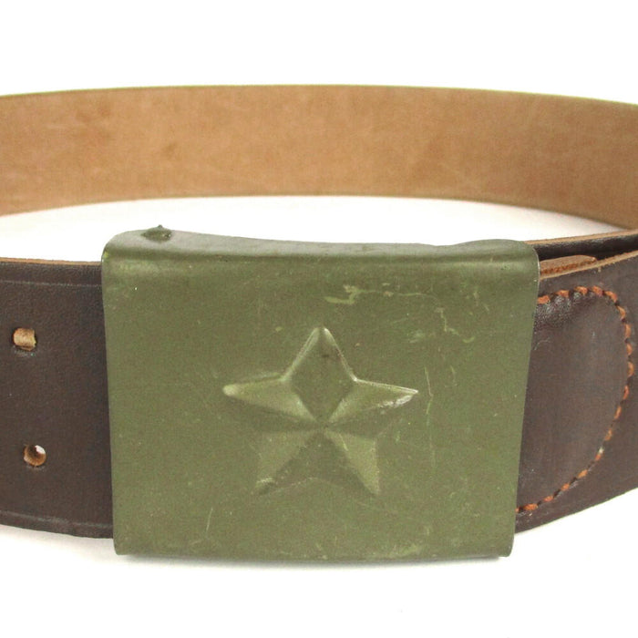 Czech Military Leather Belt - Star Buckle