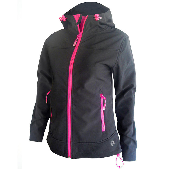 Rosella Black Softshell Jacket (pink trim)