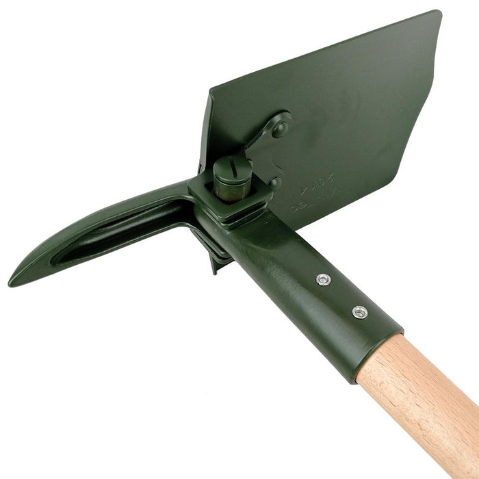 Folding shovel store with pick