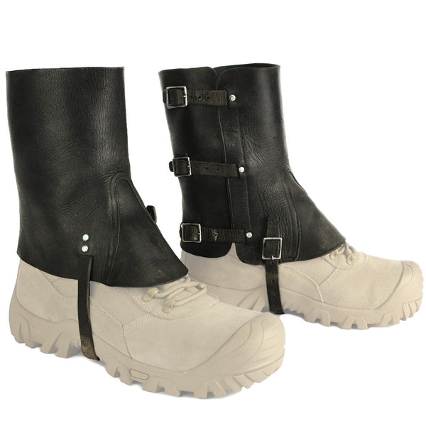 Swiss Black Leather Gaiters