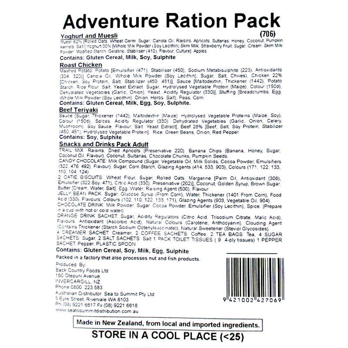 Back Country Cuisine - Adventure Ration Pack