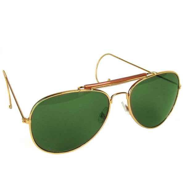 Green Lens Aviator Sunglasses