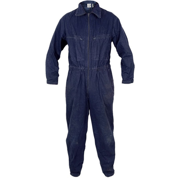 German Navy Blue Work Overalls - Zip