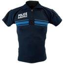 French Police Stretch Polo Shirt - Blue - French Police Surplus - Plain & Print T-Shirts