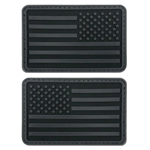 US Flag PVC Patch - Black