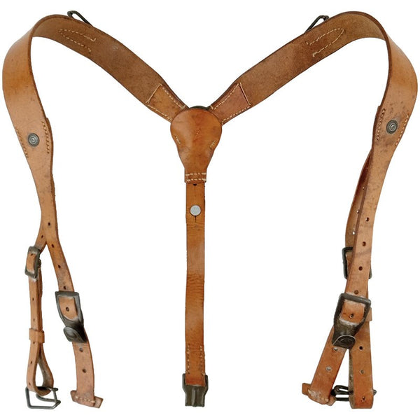 Czech Army Y-Strap Leather Suspenders